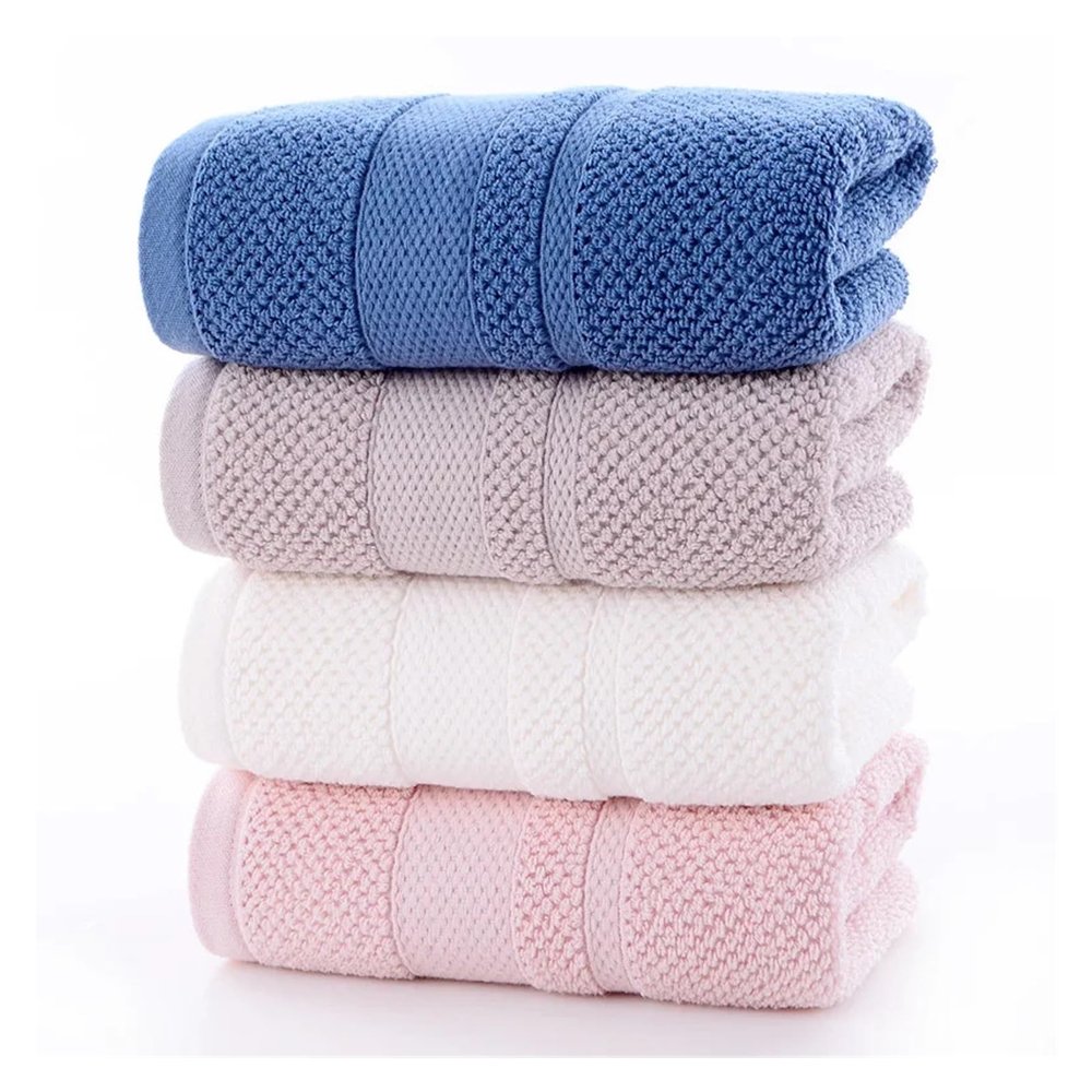 Adult Cotton Towel 34x74cm Blue, Pink, White, Gray, 4 Color Mix and Match Set, Face Care Bathroom Sports Household