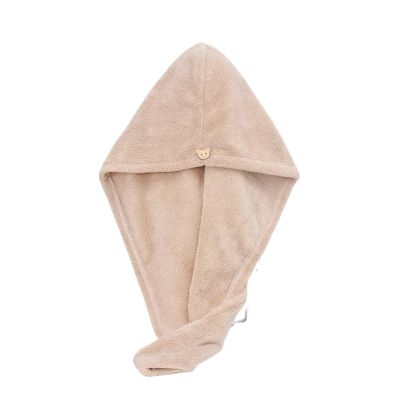 ADETSES Microfiber Hair Towel Magic Fast Drying Dryer Women Wrap Head Absorption Bath Hat(Brown)