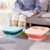 Foldable Foot Bath Bucket  Portable Spa Basin for Soaking, Massage, Pedicure & Home Sauna (Green no lid) view 2