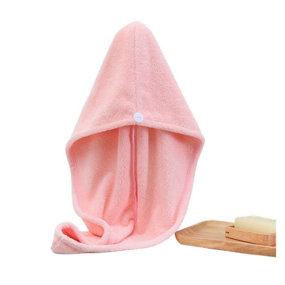 ADETSES 1pc Quick-Drying Microfiber Towel Wrap - Super Absorbent Hair Turban(Pink)