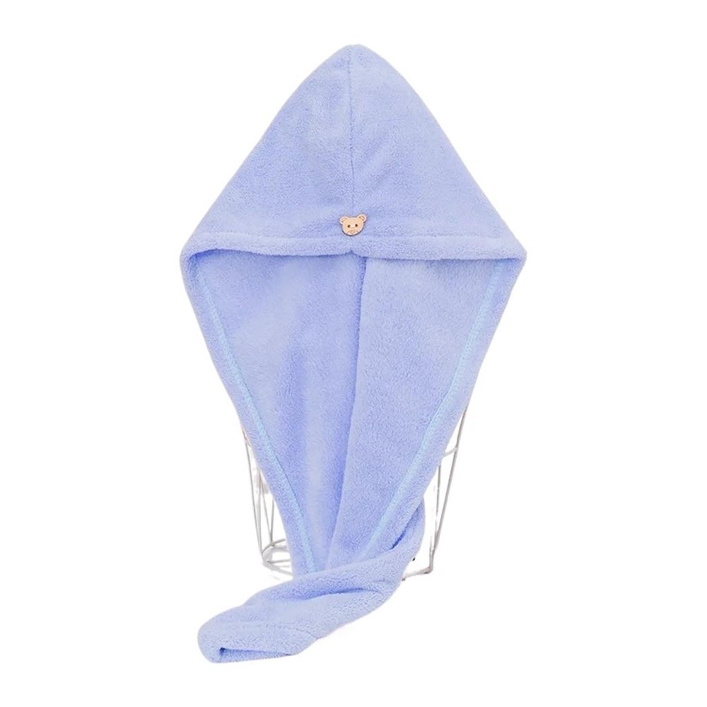 ADETSES Microfiber Hair Towel Magic Fast Drying Dryer Women Wrap Head Absorption Bath Hat(Blue)