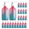 24 Pieces Empty Clear Gradient Color Pump Bottle, 8.4 oz Refillable Plastic Dispenser Bottles with Pump, Travel Lotion Container for Shampoo Hand Body Soap Oil Massage Moisturizer Face Cream Liquid view 1