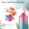 24 Pieces Empty Clear Gradient Color Pump Bottle, 8.4 oz Refillable Plastic Dispenser Bottles with Pump, Travel Lotion Container for Shampoo Hand Body Soap Oil Massage Moisturizer Face Cream Liquid view 2