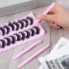 3 PCS Lash Tweezers for Eyelash Extensions, Precision Straight Curved Volume Eyelash Tweezers Tool, Lash Clusters Tweezer for Stickers Lashes Extension Nail Rhinestone Tools (Pink) view 4