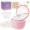 Nose Hair Wax Kit, Mini Waxing Kit for Women Men with 100g Beads, 10 Applicators, 10 Nose Hair Sticks, Protable Wax Warmer Machine for Hair Removal, Ear Eyebrow Waxing Kit for Home Travel Use - Pink view 1