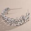Lenjicons Bridal Rhinestone Hair Crown Teardrop Rhinestone Wedding Headband Luxury Crystal Hair Crown Handmade Crystal Rhinestones Hairband for Wedding Women (silver) view 3