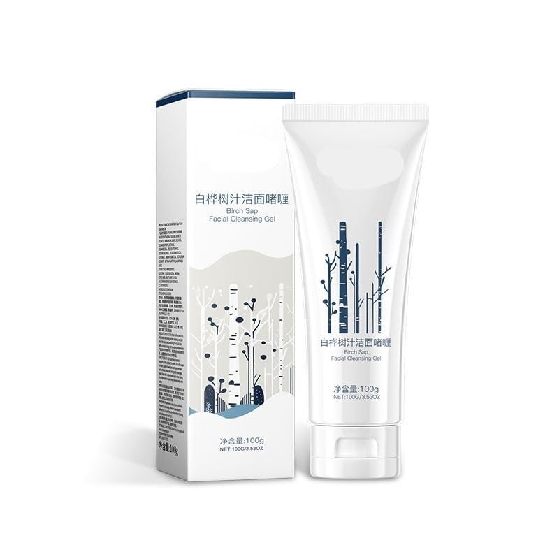 Birch Sap Cleanser Gel & Toner - Brighten Facial Skin, Hydrating, Soothe Sensitive Redness, Oil-Control Daily Moisturizing Skincare(1PCS)