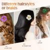 2025 New Hawaiian Flower Hair Clips for Women, Casual Plumeria Claw Clips for Think Thin Hair, Upgrade Artificial Flower Clips for Vacation Beach Party (Color B) view 3