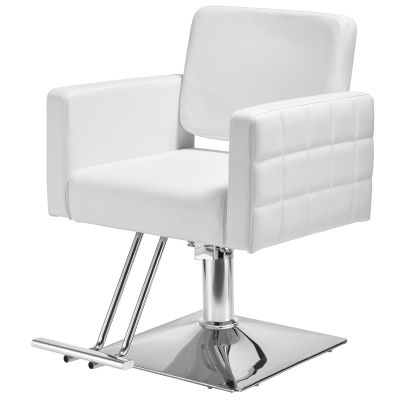 Apllamo Barber Salon Chair for Barbershop - Load Weight 330 Lbs,Heavy Duty Hydraulic Pump Height Adjustable,360Swivel with Footrest,Soft Leather with Armrest,Salon Spa,Hair Styling Stylist (White)
