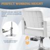Apllamo Barber Salon Chair for Barbershop - Load Weight 330 Lbs,Heavy Duty Hydraulic Pump Height Adjustable,360Swivel with Footrest,Soft Leather with Armrest,Salon Spa,Hair Styling Stylist (White) view 4