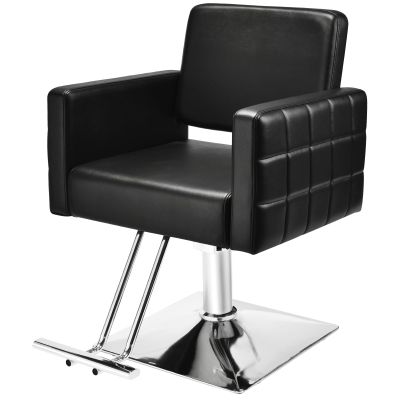 Apllamo Barber Salon Chair for Barbershop - Load Weight 330 Lbs,Heavy Duty Hydraulic Pump Height Adjustable,360Swivel with Footrest,Soft Leather with Armrest,Salon Spa,Hair Styling Stylist (Black)