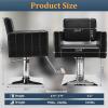 Apllamo Barber Salon Chair for Barbershop - Load Weight 330 Lbs,Heavy Duty Hydraulic Pump Height Adjustable,360Swivel with Footrest,Soft Leather with Armrest,Salon Spa,Hair Styling Stylist (Black) view 2