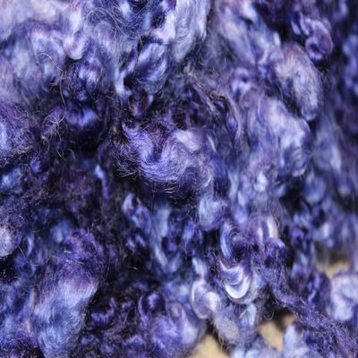 1oz. Mixed Blue Border Leicester wool locks, Curly Felting locks 4"