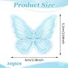 10 Pcs Blue Butterfly Hair Clips, Cute Lace Light Blue Butterfly Hair Clips Stylish Blues Butterflies Embroidery Hairpins for Women Daily Wedding Party Halloween Cosplay Photo Accessories view 2