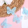 10 Pcs Blue Butterfly Hair Clips, Cute Lace Light Blue Butterfly Hair Clips Stylish Blues Butterflies Embroidery Hairpins for Women Daily Wedding Party Halloween Cosplay Photo Accessories view 3
