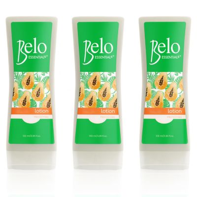 Belo Essentials Lotion Dermatologist Tested Lightweight Daily Moisturizing Care with Gentle Formula & Mild Scent Radiant Skin - 100ml x 3 Bottles
