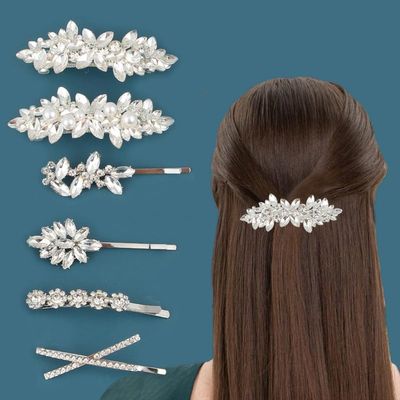 6PCS silver bride hair comb; wedding hair accessory; crystal hair clip; bride wedding hair accessory