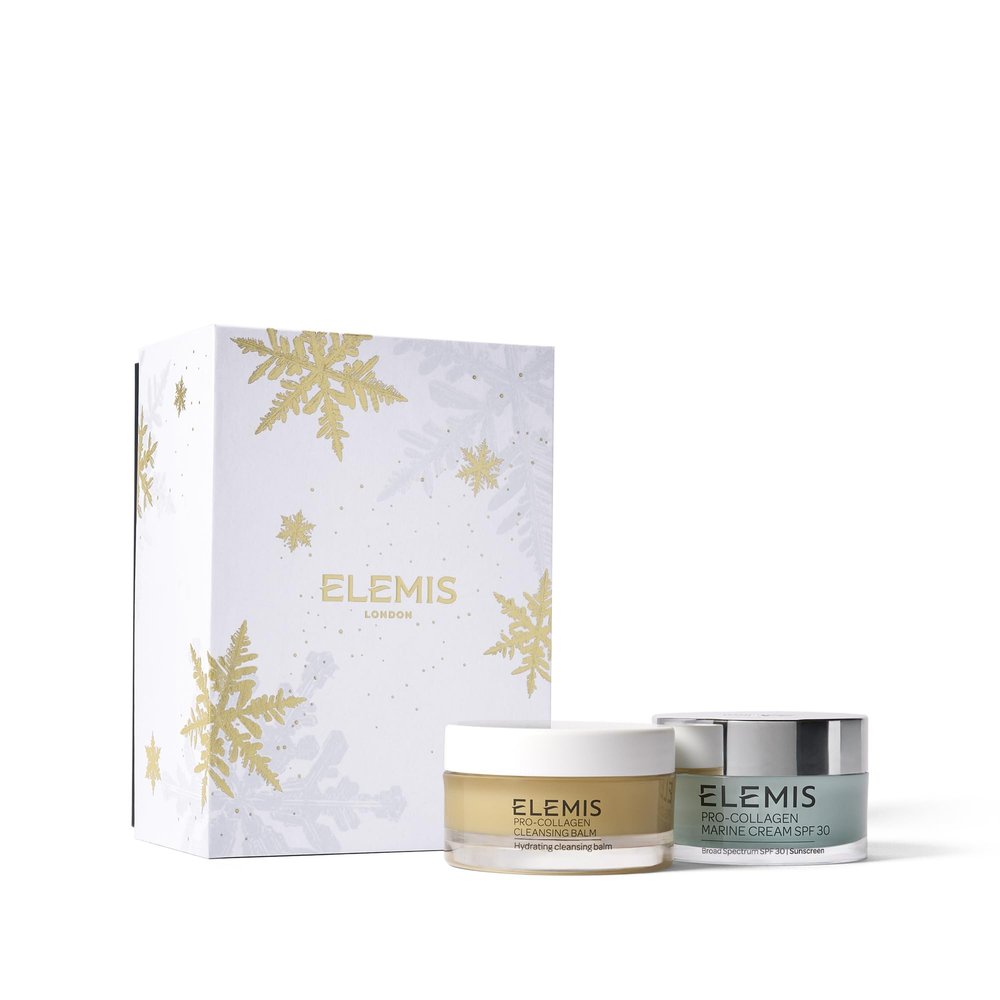 ELEMIS Pro-Collagen North Stars | Cleansing Balm & Marine Cream SPF 30 | Anti-Aging Skincare Duo, Hydrating Face Cleanser & Moisturizer Luxury Gift Set