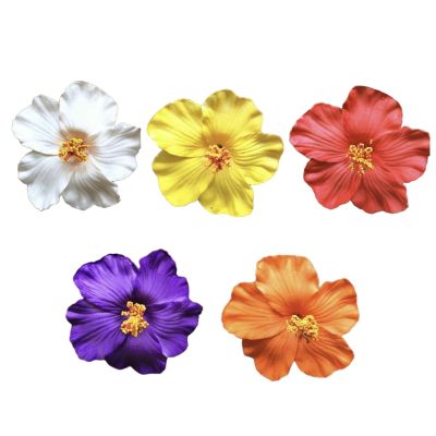 5 Pcs Hawaiian Flower Hair Clips for Women Plumeria Hibiscus Hair Clip Artificial Flower Clips 3.5 Inch Floral Hair Barrettes for Summer Vacation Beach Party Girls Holiday Gifts