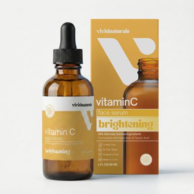 Vitamin C Serum For Face With Hyaluronic and Ferulic Acid 60ml Made In USA - Lightweight Non-Sticky Vit C Serum Face for Hydrating Brighter Smooth Fresh Skin Glow Fast Absorbing Daily Skincare