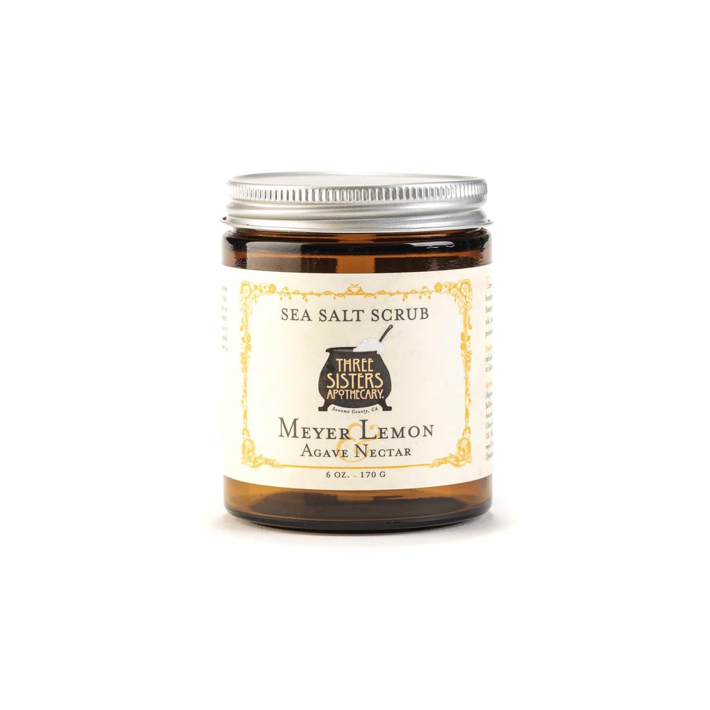 Three Sisters Apothecary 6 oz. Sea Salt Scrubs (Meyer Lemon & Agave Nectar)