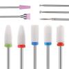 10Pcs Ceramic & Quartz-Reinforced Abrasive Nail Drill Bits Set - Polish Removal & Surface Polishing view 1