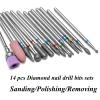 14pcs Nail Diamond Grinding Needles Set Nail Surface Coat Removal Polish Cleaning Buffing Heads Tools view 4