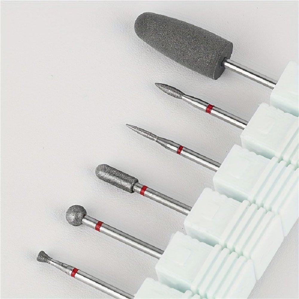 6-Piece Diamond & Silicone Grinding Kit - Polishing & Cuticle Exfoliation for Cuticle Prep & Nail Care