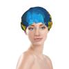 Sunflower Field Moonlit Night Double Layer Waterproof Shower Cap Reusable Bonnet Elastic Band Hat view 3