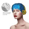 Sunflower Field Moonlit Night Double Layer Waterproof Shower Cap Reusable Bonnet Elastic Band Hat view 4
