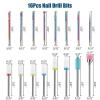 16Pc Rainbow Sand & Ceramic Nail Drill Kit: Surface Grinding, Polish Removal w/ Multi-Function Cleaning Brush Tool - Nail Accessories view 2