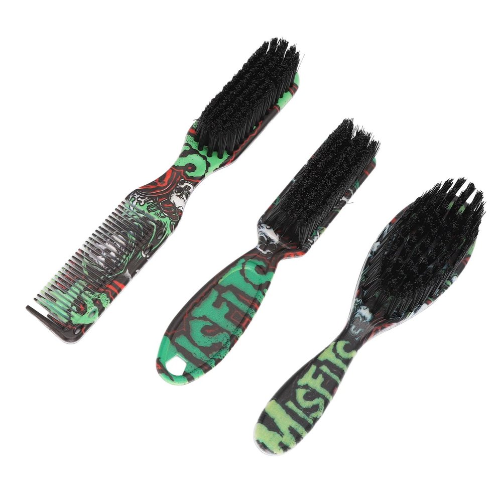 Dioche 3pcs Professional Men Beard Brush Set - Versatile Nylon Hair Beard Grooming Brushes with Ergonomic Grip and Neck Dust Comb for All Types