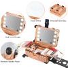 Aiborke Rolling Makeup Train Case with Lighted Mirror and Bluetooth Speaker Professional Cosmetic Organizer Case with Wheels, Stands Portable Makup Station Vanity for Travel (Rose gold, Small) view 2
