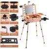 Aiborke Rolling Makeup Train Case with Lighted Mirror and Bluetooth Speaker Professional Cosmetic Organizer Case with Wheels, Stands Portable Makup Station Vanity for Travel (Rose gold, Small) view 3