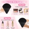 250 Pcs Powder Puff Face Soft Triangle Makeup Puff for Loose Powder Mineral Powder Body Powder Velour Cosmetic Foundation Wet Dry Sponge Makeup Tools (Black) view 3