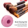 Makeup Brush Cleanser Bowl | Silicone Brush Cleansing Pad with 2 Textures for Large/Small Brushes | Bayonet Design Holds Brushes & Prevents Spills (Pink) view 2