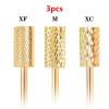 1-3Pcs Gold Flat-Top Cylinder Nail Bits - Sanding, Polishing & Gel Polish Removal Attachments(3pcs) view 2
