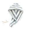 ADETSES Microfiber Hair Towel Wrap Thickened Coral Velvet Cationic Dry Cap Absorption and Quick Drying Striped Bath(Gray Stripe) view 1