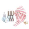 ADETSES Microfiber Hair Towel Wrap Thickened Coral Velvet Cationic Dry Cap Absorption and Quick Drying Striped Bath(Gray Stripe) view 2