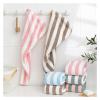 ADETSES Microfiber Hair Towel Wrap Thickened Coral Velvet Cationic Dry Cap Absorption and Quick Drying Striped Bath(Gray Stripe) view 4