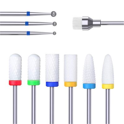 10Pcs Ceramic Nail Drill Bits Set for Surface Grinding - Nail Drill Machine Accessories