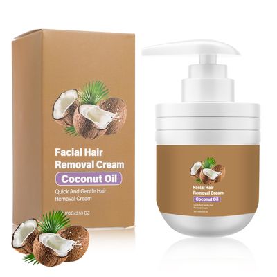 Coconut Oil Facial Hair Removal Cream, Facial Hair Removal Cream for Women, Easily Remove Excess Facial Hair, Gentle and Non-irritating, Suitable for Face and Other Body Parts