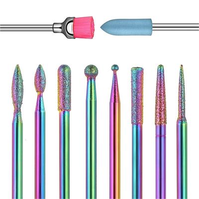10Pcs Rainbow Abrasive Nail Drill Bits Kit for Cuticle Removal, Polish & Surface Grinding - Nail Drill Machine Accessories