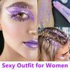 Go Ho Pastel Purple Face Body Glitter,Sparkly Face Glitter Makeup,Light Purple Face Paint Holographic Chunky Sequins Glitters for Eye Lip Hair Nails,Festival Rave Accessories view 2