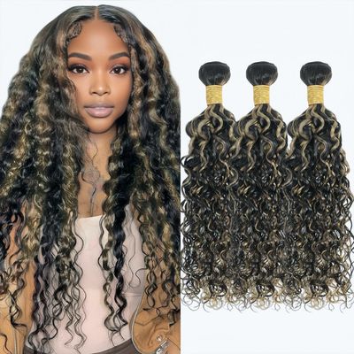 10A Grade P1B/27 Jerry Curly Human Hair Bundles 22 24 26 Inch 3 Bundles Deal Honey Blonde Highlight Brazilian Hair