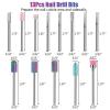 13Pcs Quartz-Enhanced Tungsten Abrasive Nail Drill Set - Surface Grinding & Polish Removal w/ Detachable Cleaning Brush Tool view 2