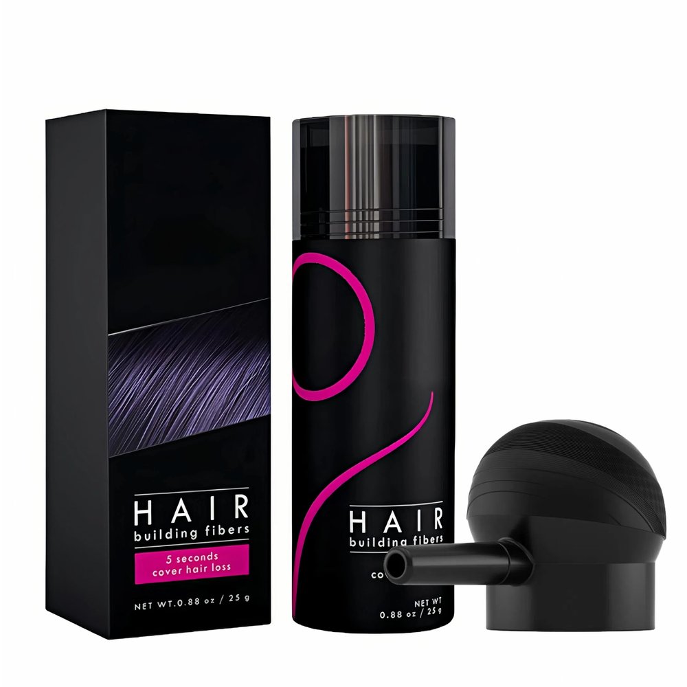 Gowwim Hair Fibers with Spray Applicator 2-in-1 Kit for Thinning & Loss Hair, Naturally Enhancements Thickening Spray Fibers Waterproof Long-Lasting Gray & Bald Spot Cover up for Women & Men