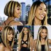 10A Unprocessed P1B/27 Straight Human Hair Bundles 16 18 20 Inch 3 Bundles Honey Blonde Highlight Double Weft view 3