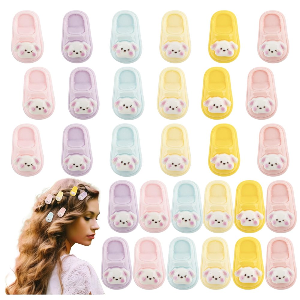KINCHYGO, 30 Pack Colorful Cute Mini Slipper Hair Clips for Women Small Barrettes Alligator Clip Hair Accessories