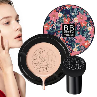 Air Cushion Moisturizing Concealer - Mushroom BB Cream Base, Hydrating Foundation Makeup | Skin Enhancing Cosmetics for Women Friends, Lightweight Coverage with Skincare Benefits